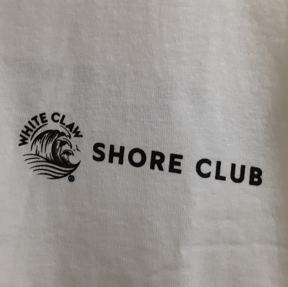 White Claw Shore Club Tultex Classic White T-Shirt size Large